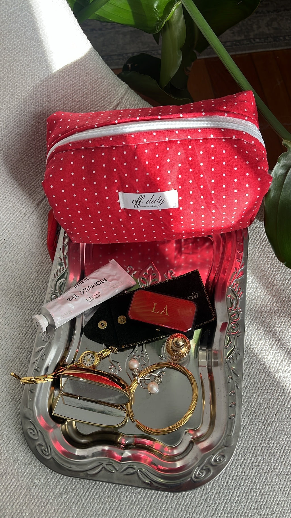 Bolsa de lunares rojos