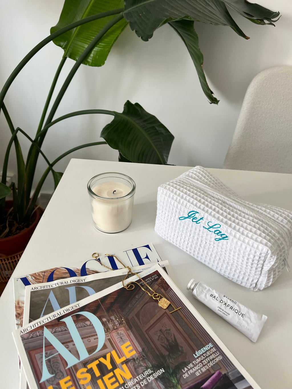 Trousse nid d'abeille "Jet Lag"