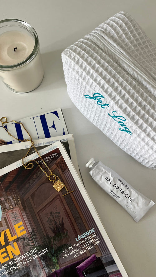 "Jet Lag" waffle pouch