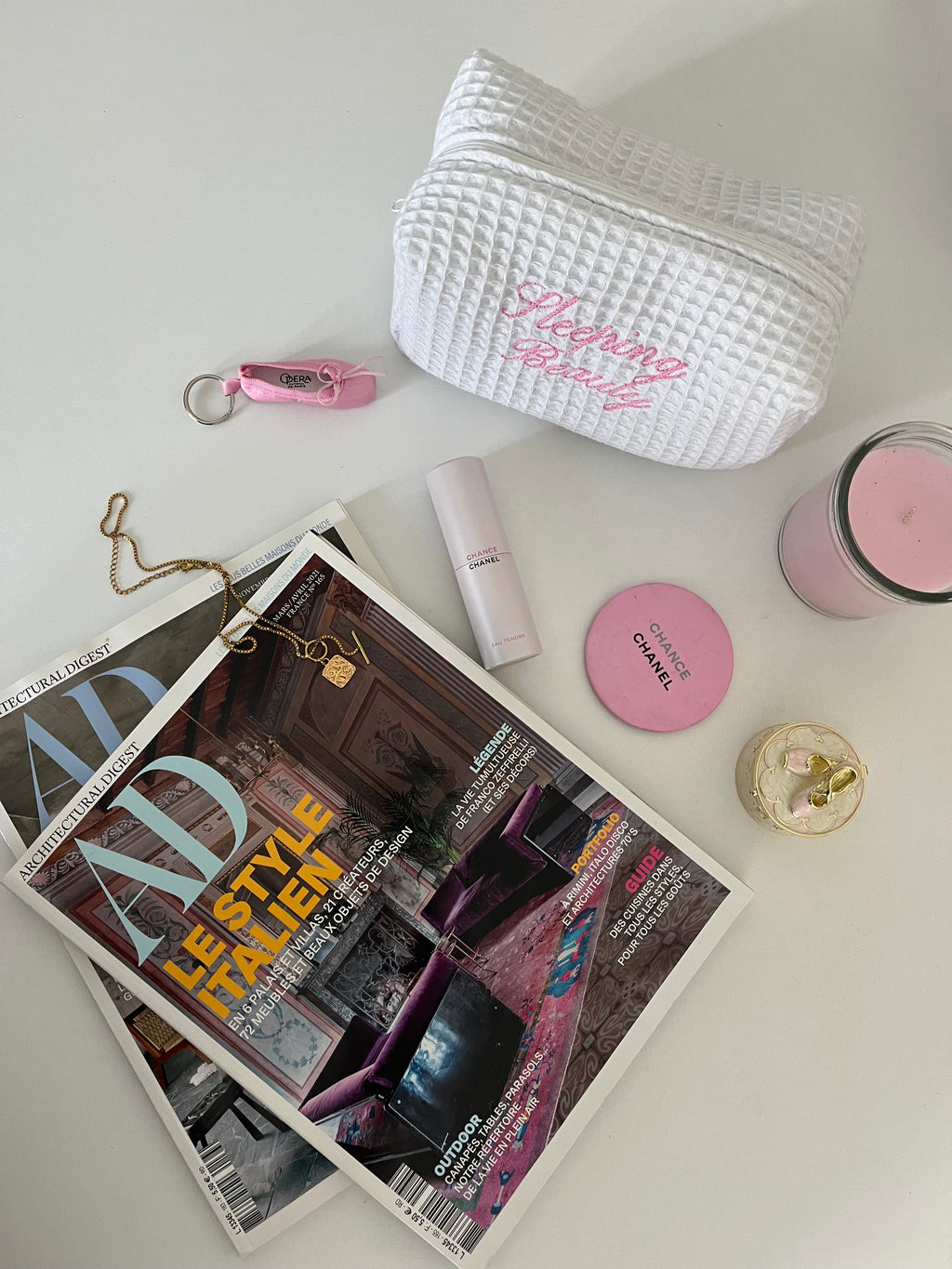 Trousse nid d'abeille "Sleeping Beauty"