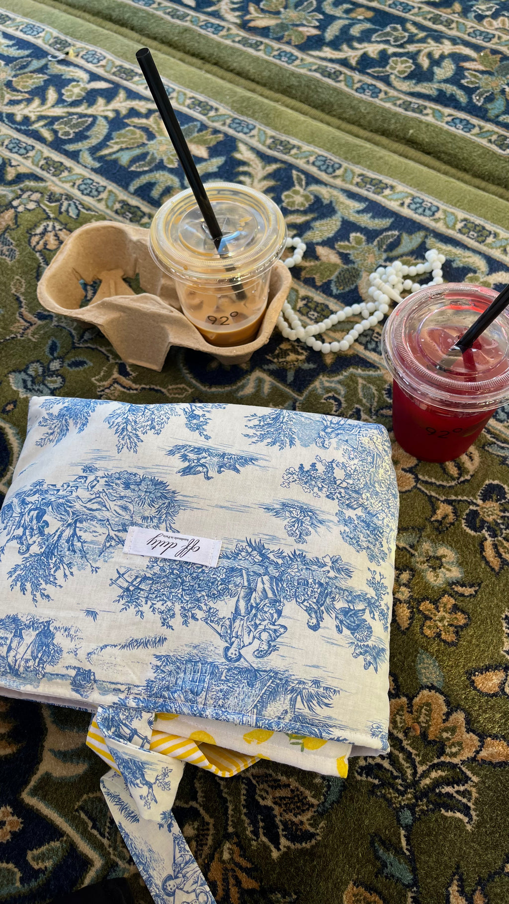 Funda de libro toile de jouy (tamaño grande)